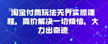 淘宝付费玩法无界实操课程,高价解决一切烦恼,大力出奇迹-掘金阁