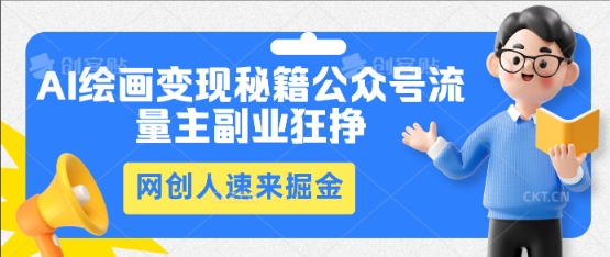 AI绘画变现秘籍:公众号流量主副业狂挣,网创人速来掘金-掘金阁